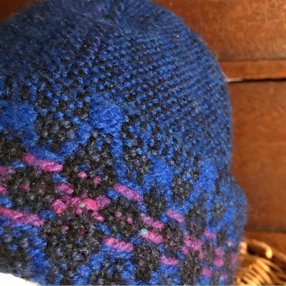 𝅺vintage woven wool winter hat/ toque. Nova Scotian artisan. Women’s O/S. - Picture 4 of 5